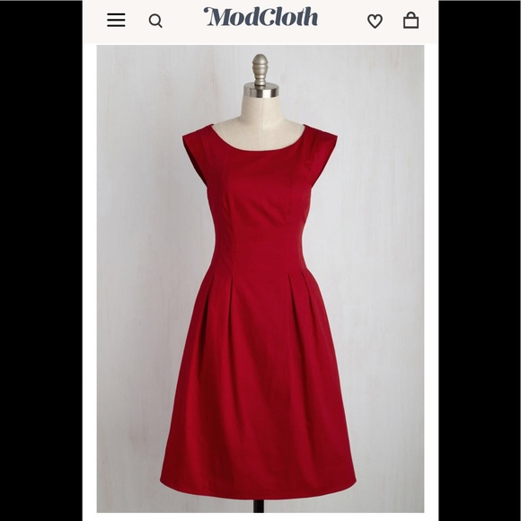 NWT ModCloth Red Cap Sleeve Dress size M - Picture 1 of 7
